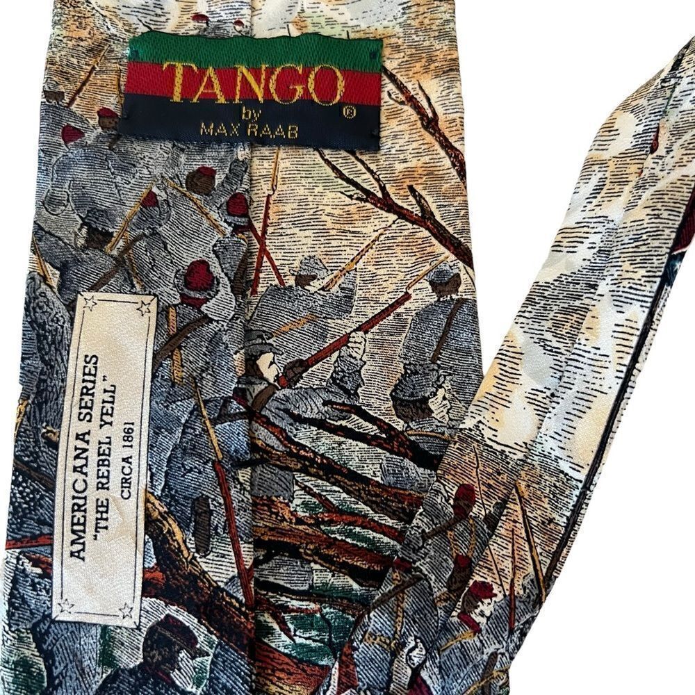Vintage American Series “The Rebel Yell” Civil War Silk Tie by Tango - Picture 5 of 5